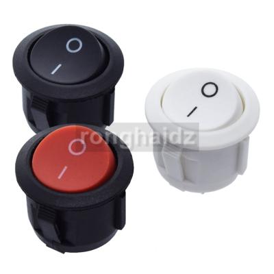 China 20mm Diameter Small Size Electric Round Foot 2 Position Switch 3 Button ON-OFF Red White Black Power Rocker Switch KCD1-105 KCD1-105 for sale