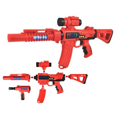 China Toy Shooting Game Gun Toys Electronic Plastic DIY Magnetic Firearm With Acousto-optic Electric Voice Toy Gun For Kids for sale