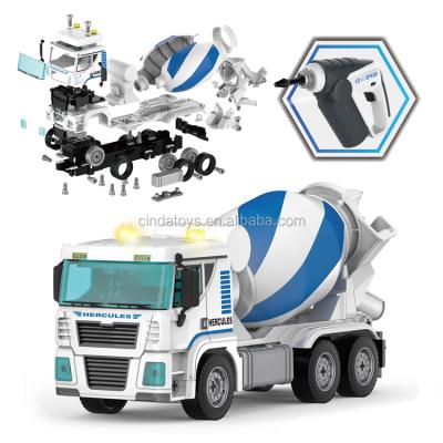 China Wholesale Diy Truck 2020 New DIY Toy Kids Set Concrete Mixer Truck Toy With Flashing Lights And Sound Smart Toy for sale