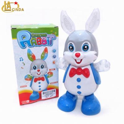 China Electric Instant Light and Music Easter Bunny Dancing Toys, Cute Eyes Plastic Glow Walking Animal Toys for Latest Product for sale