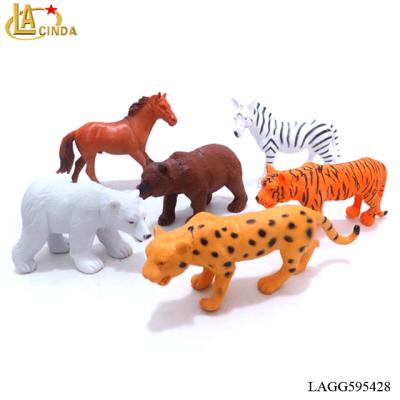 China Decoration 11-15cm Wild Animal Model , Good Quality PVC Zoo Animal Toys For Boy for sale