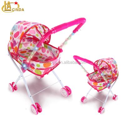 China Cartoon Toy Lovely Kids Gift Role Play Pink Folding Baby - Doll Stroller Toy With Best Price for sale