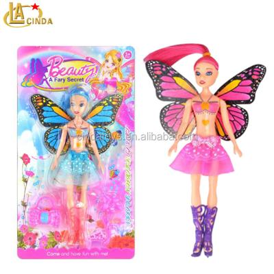 China Cartoon Toy Mini Doll With Butterfly Wing Plastic Fashion Doll Toys for sale