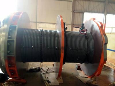 China Spiral Slotted Two Rolls Wire Rope Winch Drum CE for sale