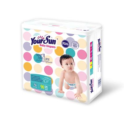 China YourSun Care Printed Disposable Soft Baby Diaper with HALAL and ISO Certificate for sale