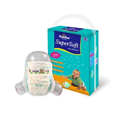 China Printed ISO Approved YourSun Type Super Soft Baby Disposable Diaper for sale