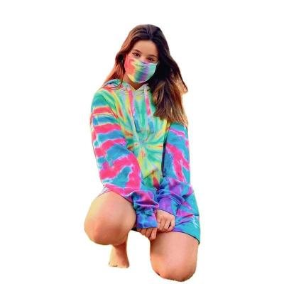 China Custom Lady Oversized Streetwear De Dam Anti-Wrinkle OEM Cropped Sweatshirt Pullover Sudadera Para Mujer Link Dye Hoodie For Women for sale