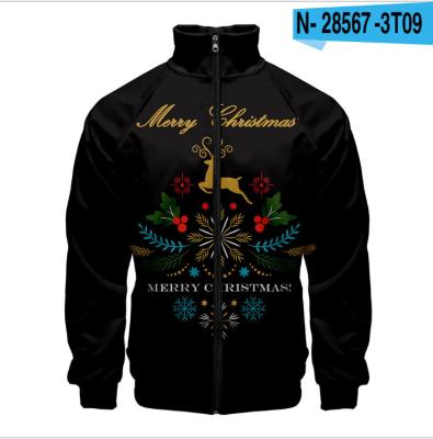 China Wholesale Hot QUICK DRY Custom Pattern Design Plus Size Jacket Men's Christmas Sweater 3D Stand Collar Jacket for sale