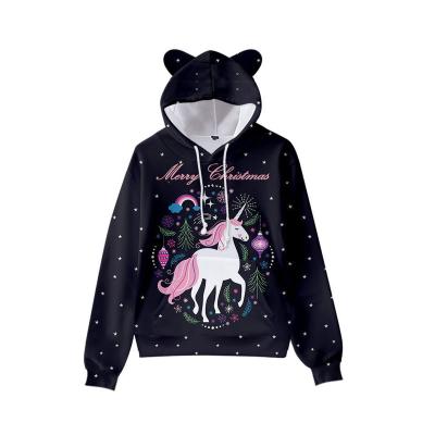 China Custom Anti-wrinkle Cartoon 3d Printing Streetwear Anime Cat Ear Hoodie Hip Hop Unisex Pullover Sweatshirts For Men And Women for sale