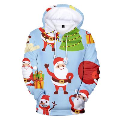 China Moq 2 Factory Men& #39s Funny Christmas Hoodies Santa Print Sweater 3D Digital Printing Anti-wrinkle Custom Embroidered Casual Hoodies Hoodie for sale