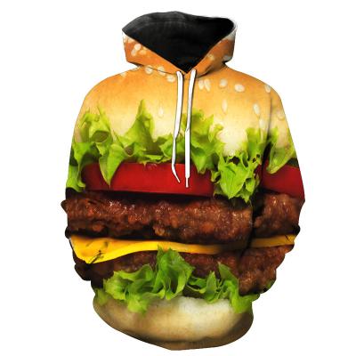 China Fashion Custom Sweatshirts Anti-wrinkle 3D Blank Burger Neck Digital Printing Round Hoodie Sweater for sale