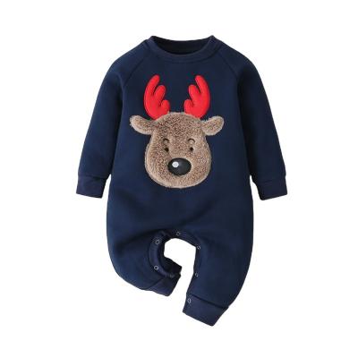 China New Baby 2021 Moq 2 Pcs Cotton Rompers Winter Newborn Long Sleeve Moose Creeper Autumn Wear for sale