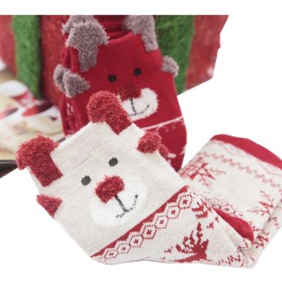 China Breathable Winter Christmas Stockings Milu Deer Gift Box With Cartoon Baby Stockings for sale