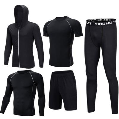 China Breathable Moq 2 Training Suits And Jogging Wears Antistatic 5 Piece Polyester / Spandex Fiber Suit Custom for sale