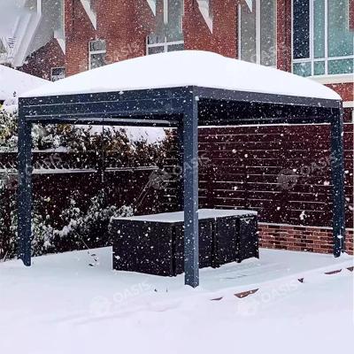 China Fully Sealed Outdoor Aluminium Louvered Pergola Snow Proof Custom For Restaurants for sale