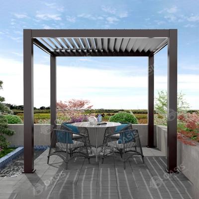 China Outdoor Luxury Motorized Aluminum Pergola With Adjustable Louvered Roof CE ROHS for sale