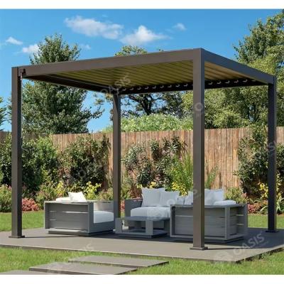 China 7x5M Sun Shading Motorized Aluminum Pergola With Adjustable Louvers Customization for sale