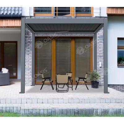 China Mansions 4x8 4x6m Motorized Aluminu Pergola With Automatic Shade Adjustable Angle for sale