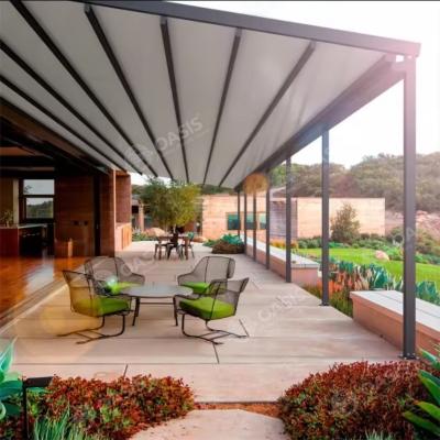 China Outdoor Garden Retractable Roof Gazebo , Aluminum Pergola With Retractable Canopy for sale