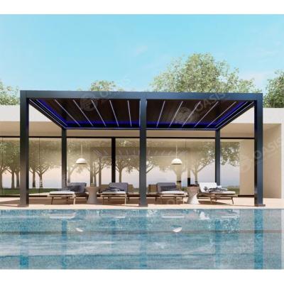 China Outdoor Freestanding Modern Aluminum Louvered Pergola With Louvered Roof Factory Supplying for sale