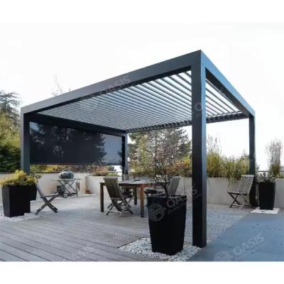 China Manual Motorized Louver Roof Bioclimatic Aluminum Louvered Pergola Systems All Seasons for sale