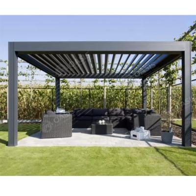 China Modern Aluminum Gazebo With Louvered Roof , Metal Pergola With Louvers for sale