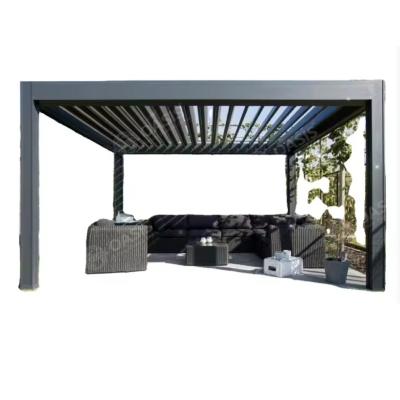 China Luxury Waterproof Roof Top Sunshade Aluminum Pergola Gazebo Aluminum Louvered Pergola For Mansions for sale