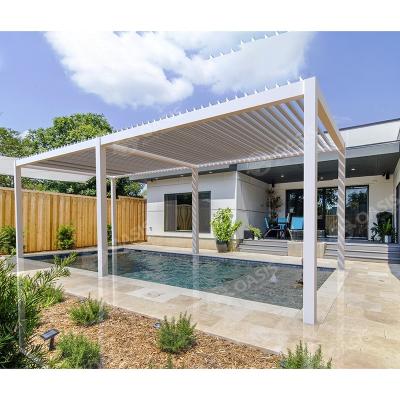 China 12 By 20 Garden Arbor Aluminium Gazebo Pergola Bioclimatic Motorized Motorized Aluminum  Pergola For Mansions for sale