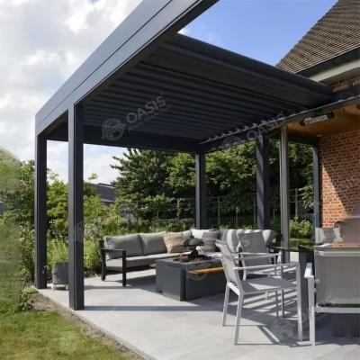 China Canopy inclinado para a parede Pergola Terraço Techo motorizado Telhado de luvas de alumínio Pergola para mansões à venda