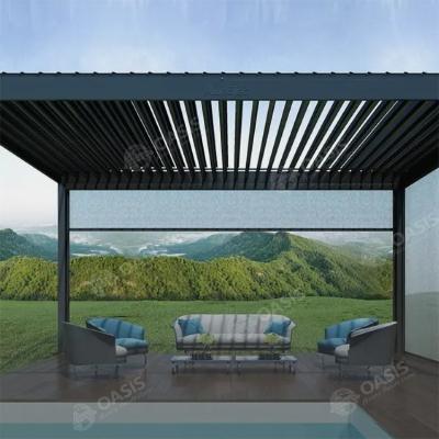 China CE Approved Aluminum Pergola With Motorized Louvers Wind Resistant Powder Coating for sale