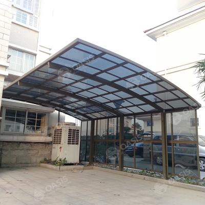 China Pared de sol para automóviles Carport impermeable de policarbonato de aluminio estilo moderno hecho a medida en venta