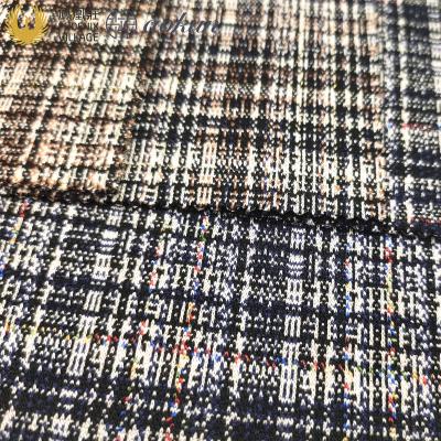 China Novelty Flame Retardant Knit Plaid Pattern Yarn Dyed Colorful Combo Casual Fabric Outwear Fabric Jacquard Ponte for sale