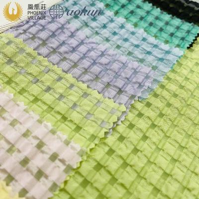 China Phoenix Village Shrink-resistant HJ2129 like woven cotton seersucker polyester fabric for top and dress for sale