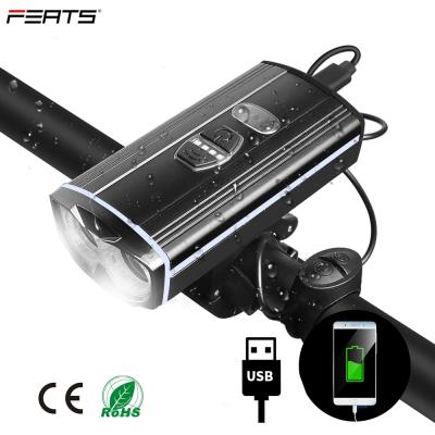 China 3 regular (left on bicycle light controlled by gesture Front Light With Horn And Powerbank of FERTS 500 lumen LED built in batteries USB rechargeable for sale