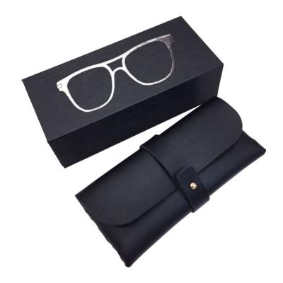 China Handmade Custom Glass Optical Glass Box Drawer Case Hard Glasses Logo Sunglasses Packaging Box Black for sale