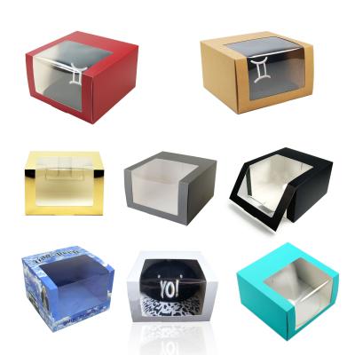 China Handmade Wholesale Cheap Custom Printed Square With PVC Window Hat Box Snapback Hat Shipping Packaging Box for sale