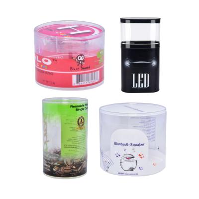 China Recycled Materials Customized Round Clear PVC PET Tube Container Boxes Packaging Transparent Cylinder Round Plastic Box for sale