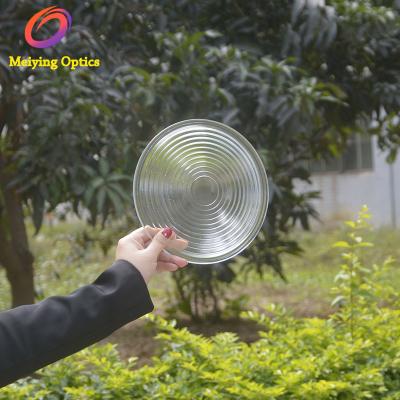 China 50mm 80mm 112mm 130mm 150mm 175mm 200mm 250mm 300mm Borosilicate Glass Fresnel Lens For Stage Lighting for sale