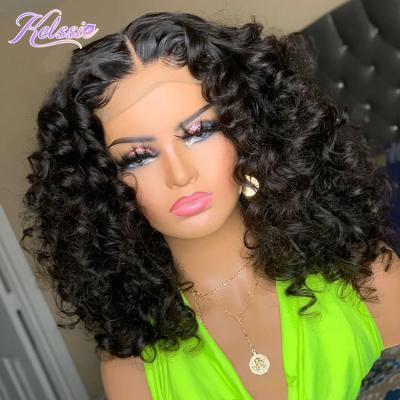 China Peruvian Hair Curly 150% Short Bob Lace Wig, ST/BW/LW/DW/CW/KCW 130% Remy Brazilian Lace Front Bob Wig WI Curly Black Blunt Cut Fashion for sale