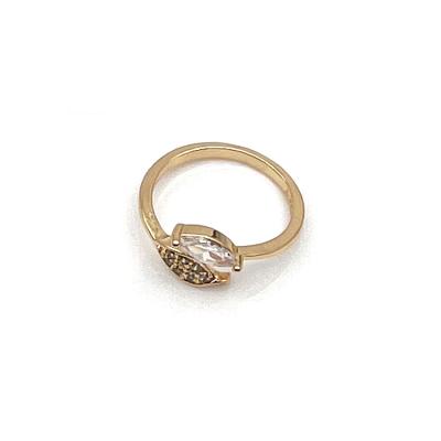 China FASHIONABLE Fashionable And Simple Zircon 24K Gold Plated Ring For Party Wear for sale