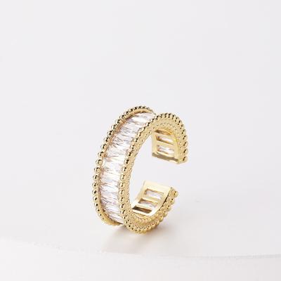 China Statistical light luxury super temperament super temperament Zircon ring flash new fashion open female ring open female ring for sale