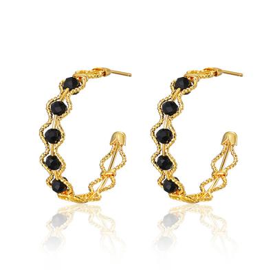 China New Trendy big luxury gold earrings women fashion stainless steel jewelry vintage gold earrings wedding party for sale