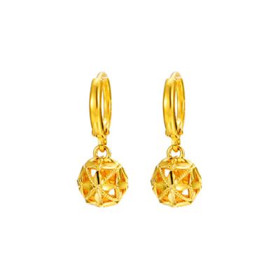 China 2022 New Romantic Luxury Gold Plated Ball Earrings Wedding Party Fashion Bride Jewelry Earrings Women for sale