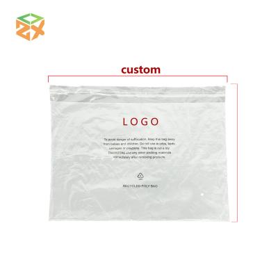 China Recycled Materials GRS Eco Friendly Resealable Transparent Clothing Bag Packaging Poly Bags For Clothes for sale