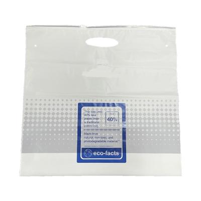 China Customized Logo Recyclable 100% Recycle Plastic LDPE Handle Clothing Packing Biodegradable Ziplock Bag for sale