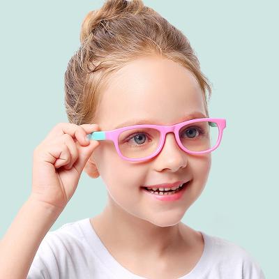 China Anti Blue Ray 2021 2022 DCOPTICAL Kids Silicone Light Blue Ray Filter Blocking Glasses Eyeglasses Sights With UV Blocker for sale