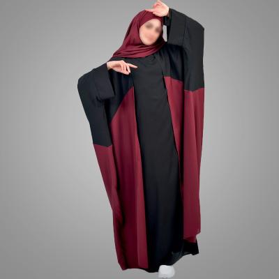 China Polyethersulfone Dubai Muslim Abaya For Women Islamic Clothing High Quality Polyester Abaya Two-piece Style Open Kimono With A Hijab for sale