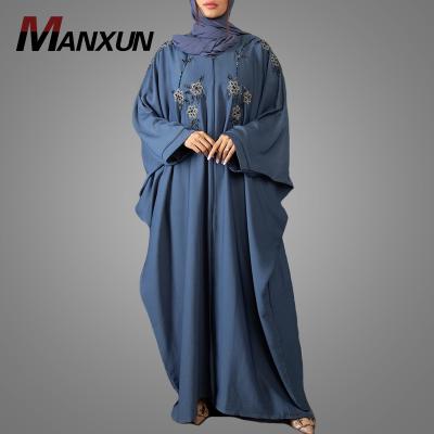 China High Quality Polyester Manxun Kaftan Handwork Detailed Dubai Abaya Cardigan Maxi Dress For Ramadan Islamic Chic Saudi Clothing for sale