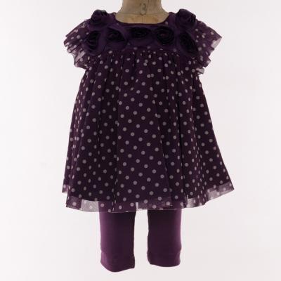 China Wholesale Anti-Shrink Clothes Customization Finalz Purple Polka Dot Jacquard Set Girls Shirt for sale