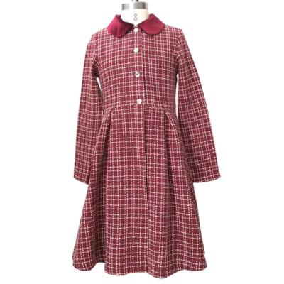 China Customization Wholesale Anti-static Finalz Children's Clothing Autumn Plaid Shirt Collar Two Color Girl Knitted Jacket for sale